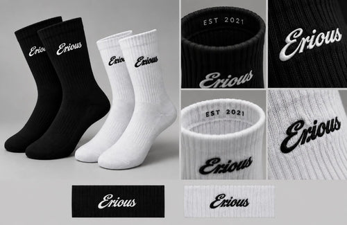Core range triple pack Black and White Erious Socks  ( LATE NOVEMBER PRE ORDERS )
